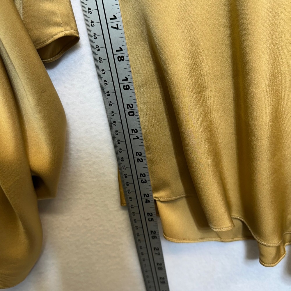 LILYSILK Silk Blend Culottes Sz 33 Gold asymmetrical Hem Wide Leg Palazzo Pants - Picture 10 of 14